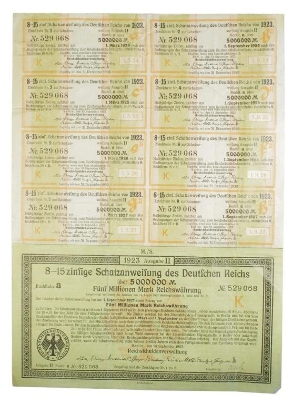 1924 German 5 Million Mark Bond