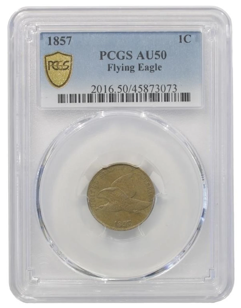 AU 1857 Flying Eagle Cent