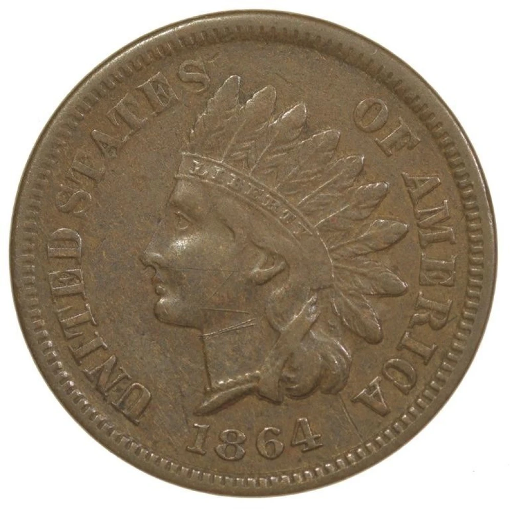 EF 1864-L Indian Cent