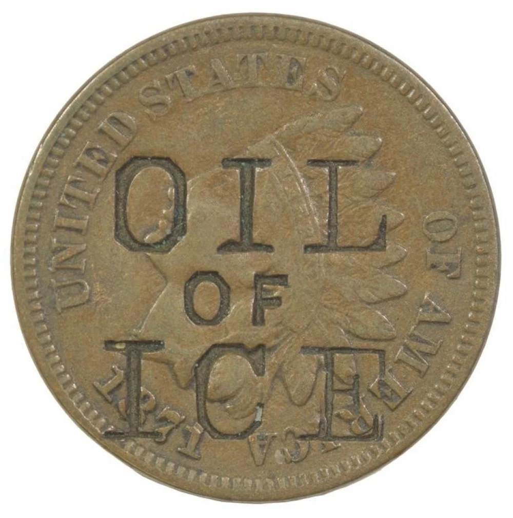 1871 Indian Cent With Desirable Counterstamp