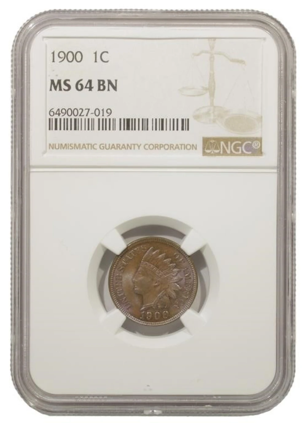 Very Choice BN Mint State 1900 Cent
