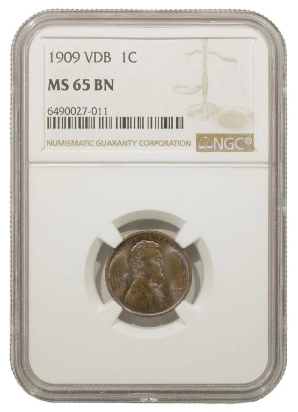 Gem BN Unc 1909 V.D.B. Cent