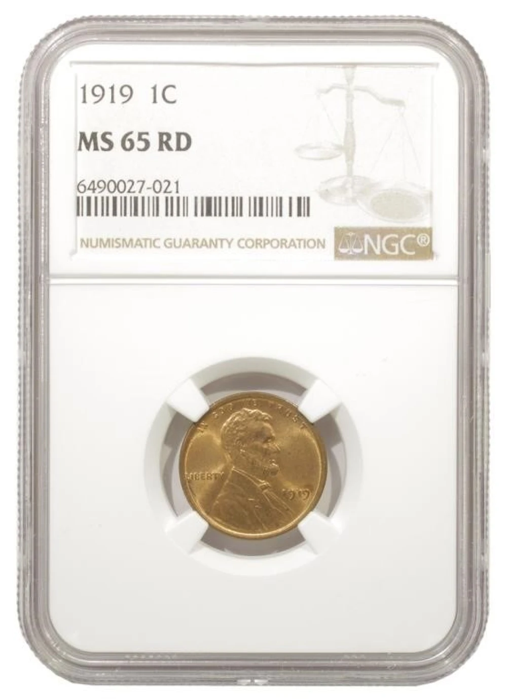 Gem RD Unc 1919 Cent