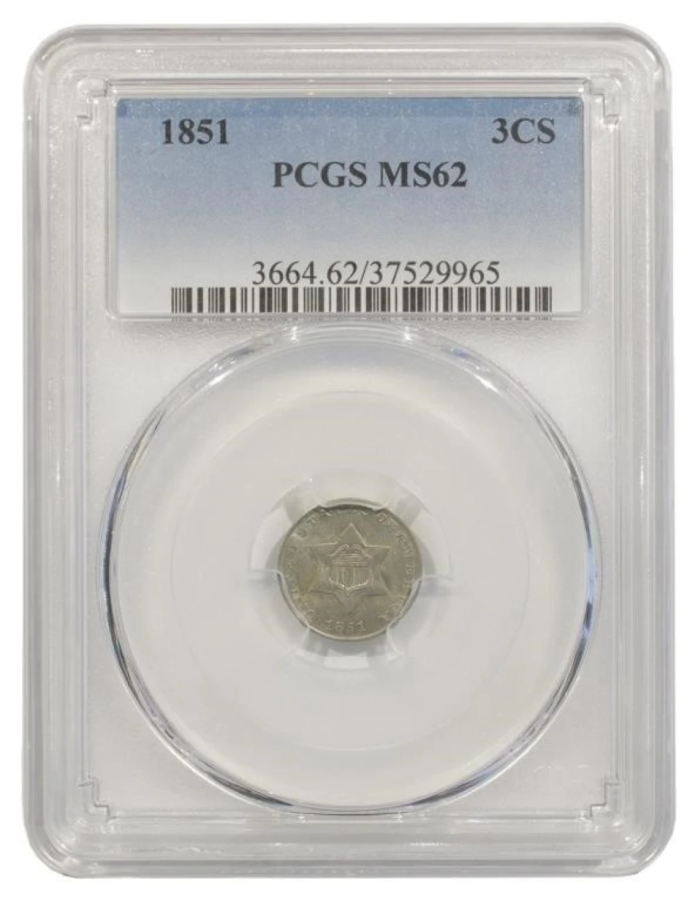 Select Unc 1851 Silver Three-Cents