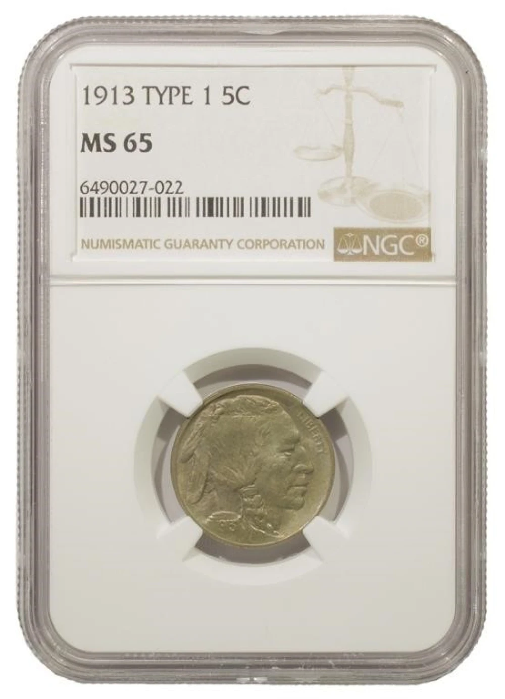 Gem Uncirculated 1913 Type I Buffalo Nickel