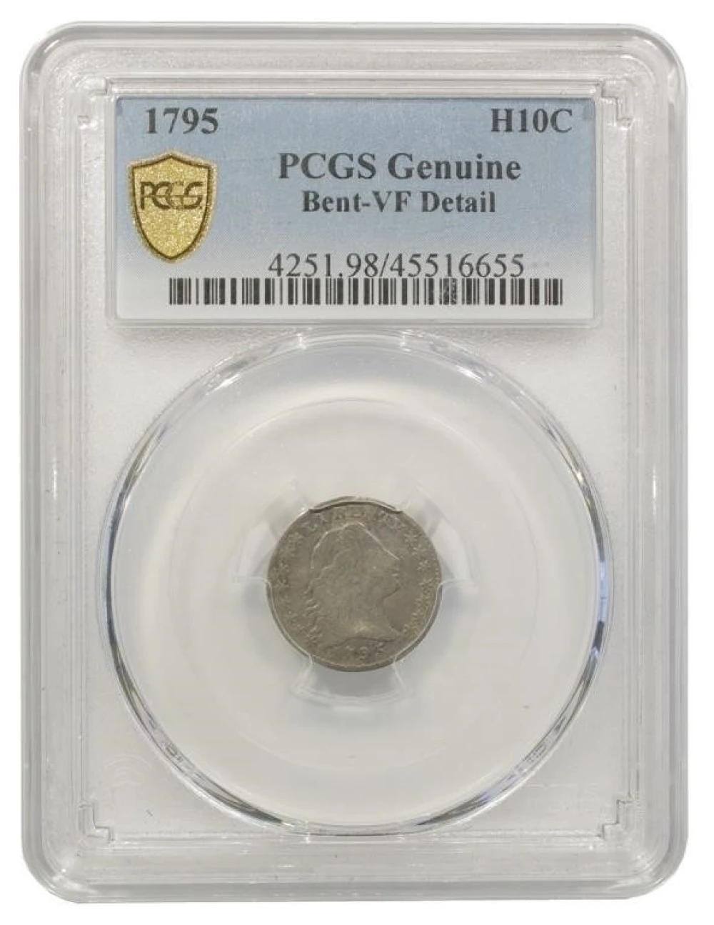 VF Details 1795 Flowing Hair Half Dime