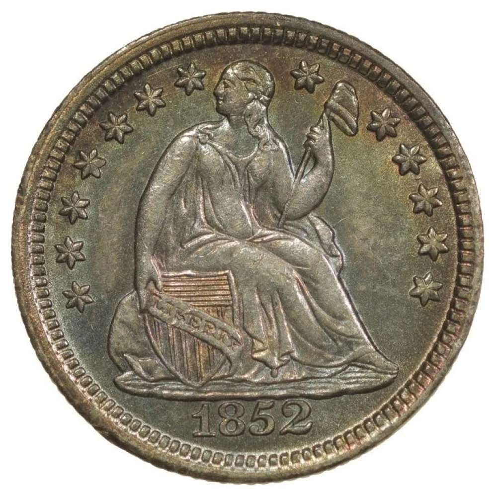 Toned Unc 1852 Half Dime