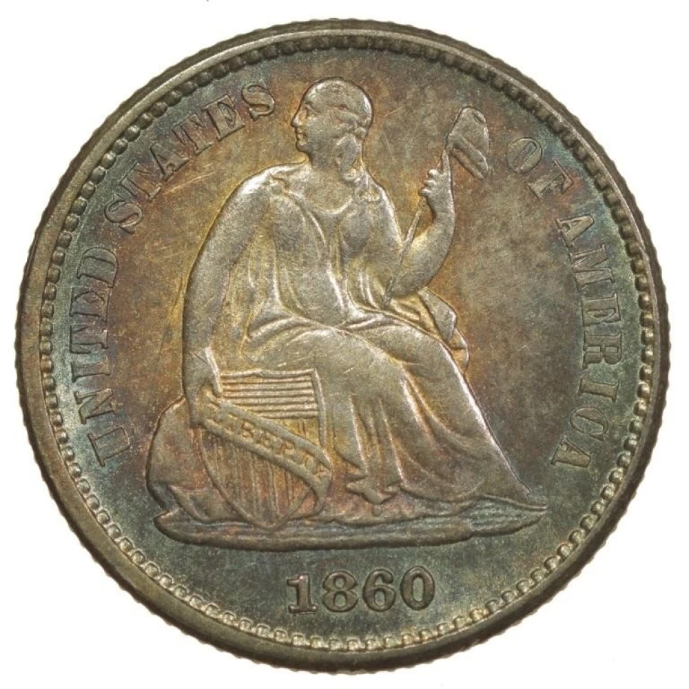 Toned Uncirculated 1860 Half Dime