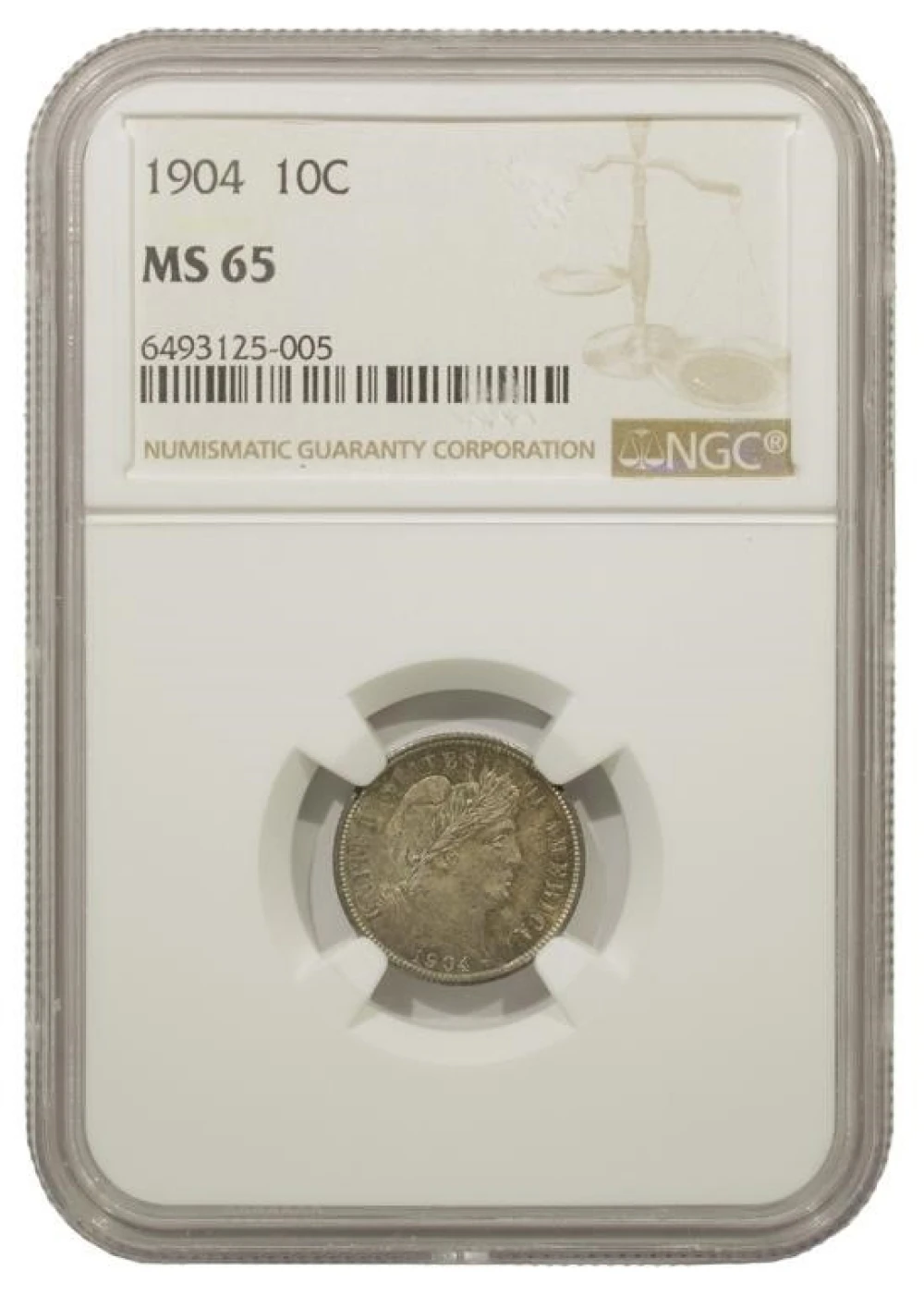 Colorful Gem Mint State 1904 Dime