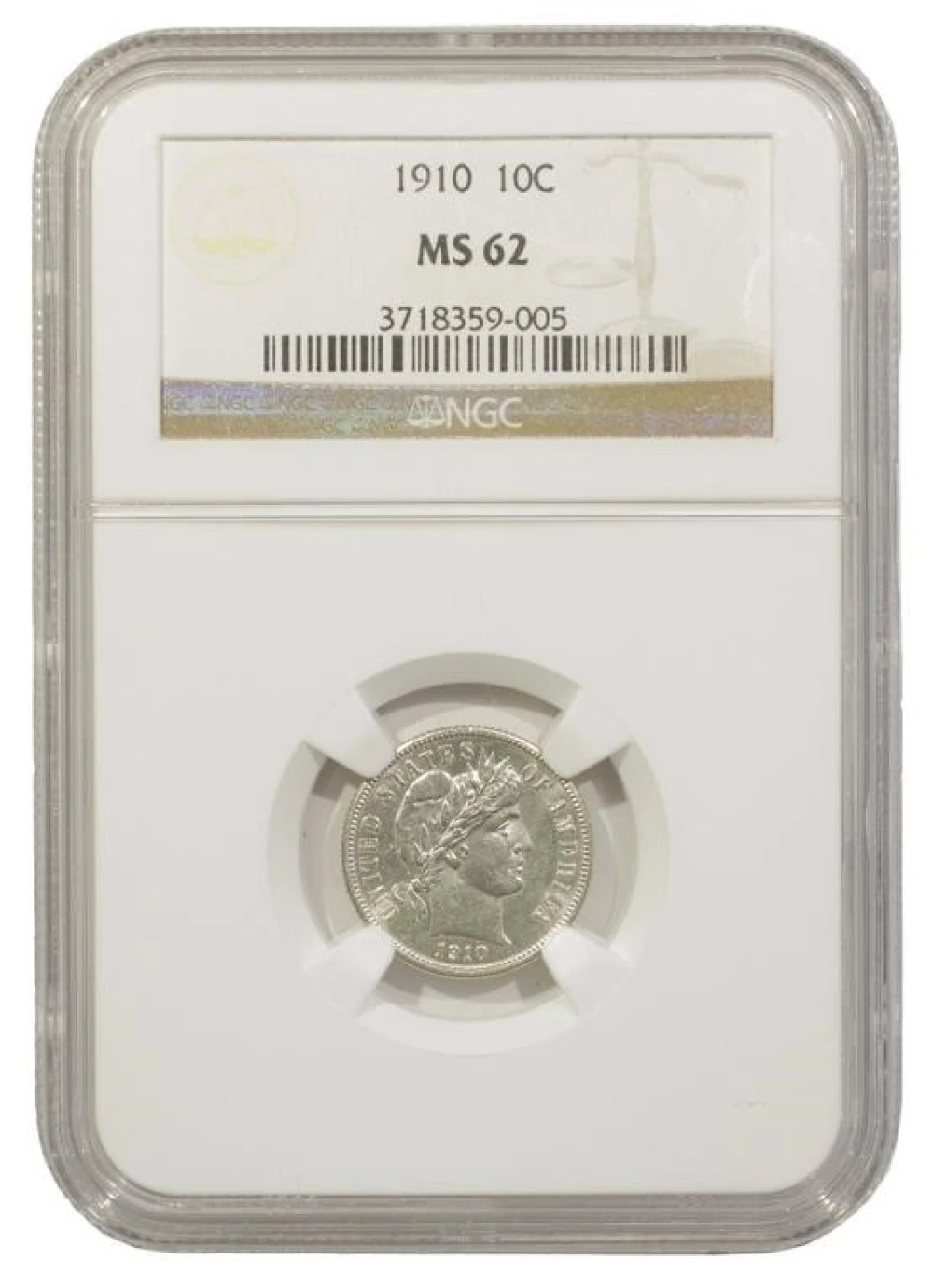 Select Mint State 1910 Dime