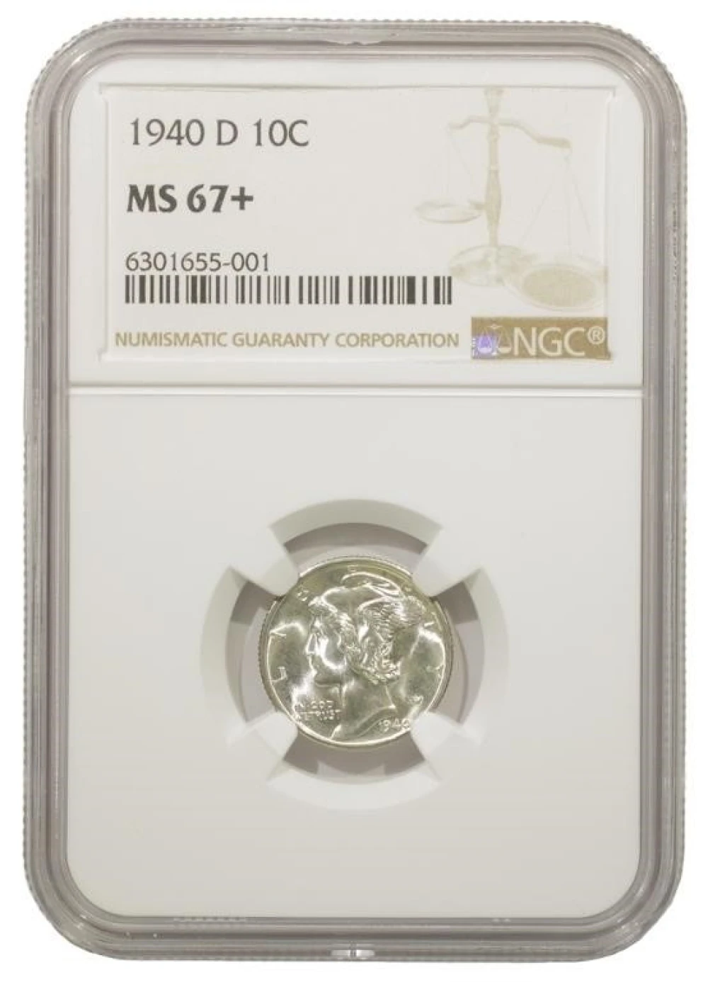 Exceptional Gem+ 1940-D Dime