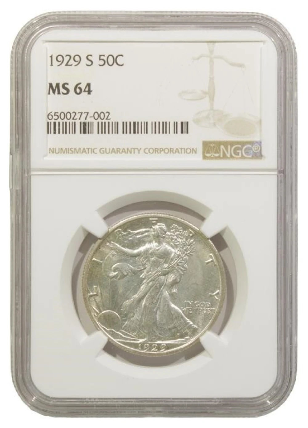 Near Gem 1929-S Walking Liberty Half