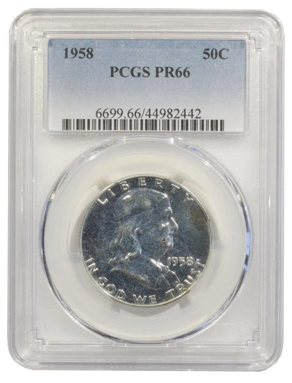 Superb Gem Proof 1958 Franklin Half Dollar
