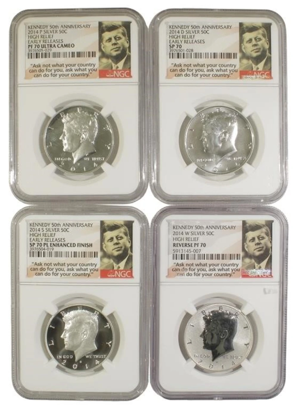 Impressive Kennedy Half Dollar Quartet