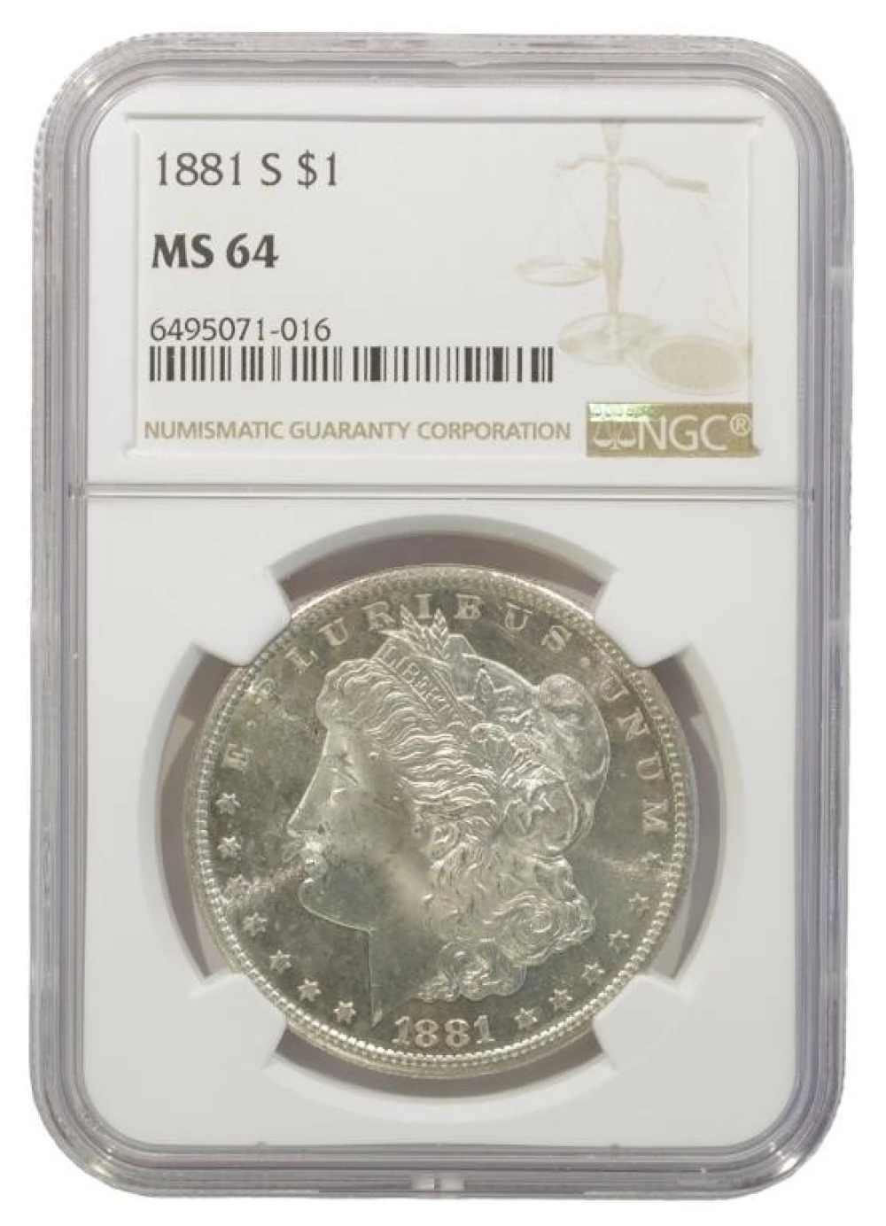 Very Choice Unc 1881-S Morgan Dollar