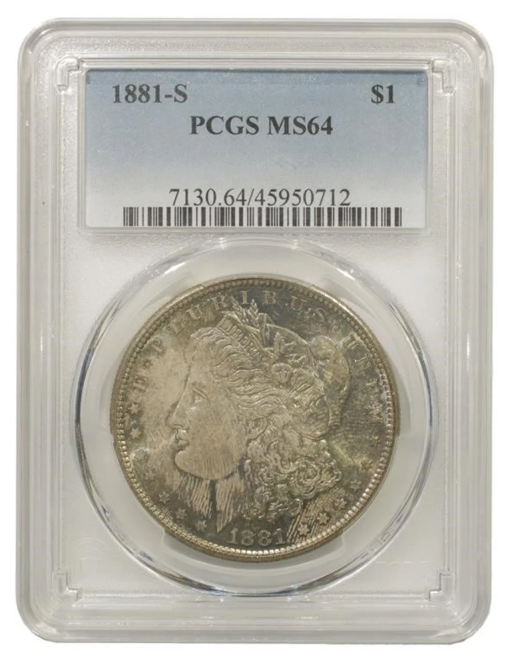 Toned Very Choice Unc 1881-S Morgan $1