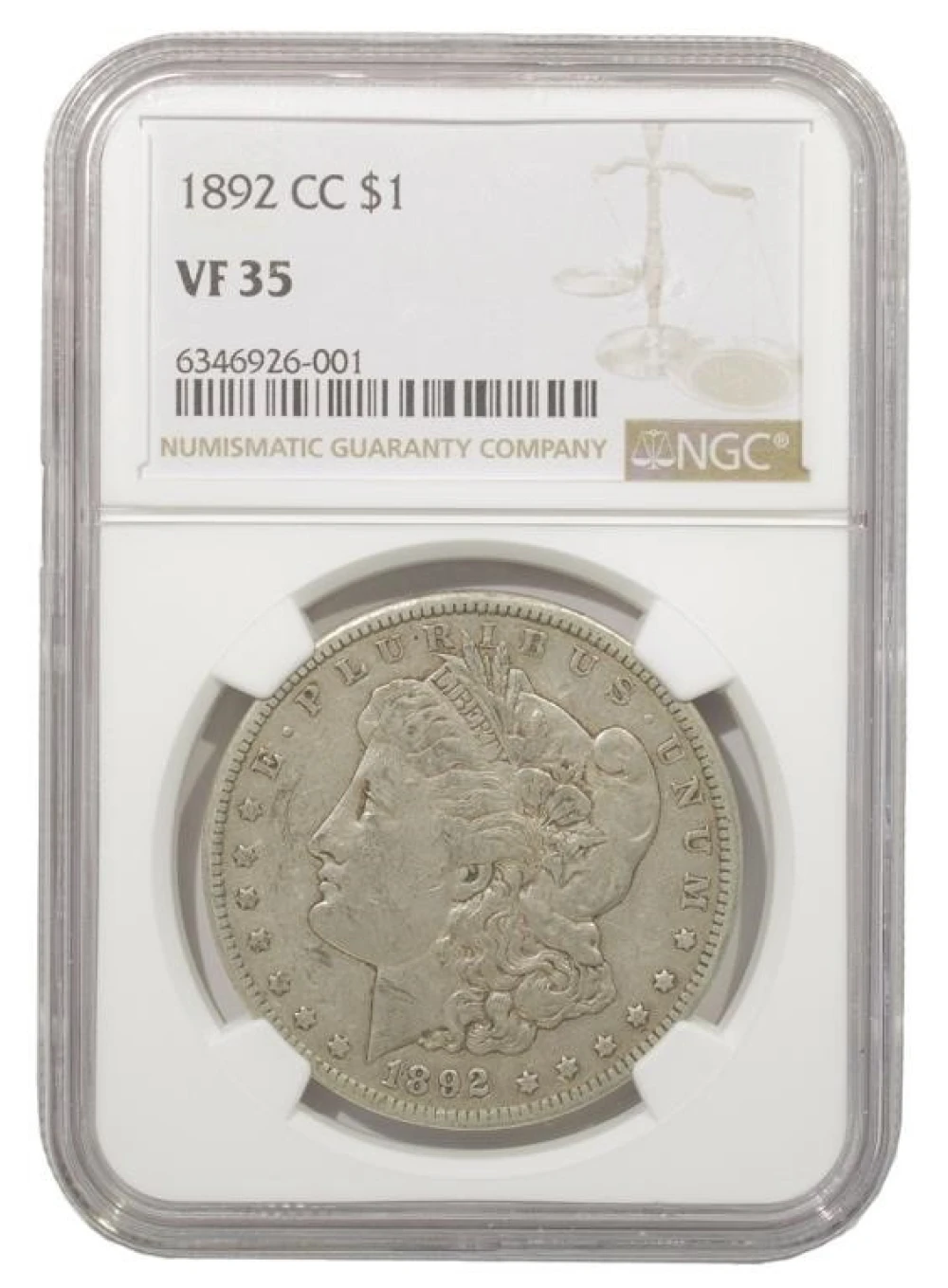 Very Choice VF 1892-CC Morgan Dollar