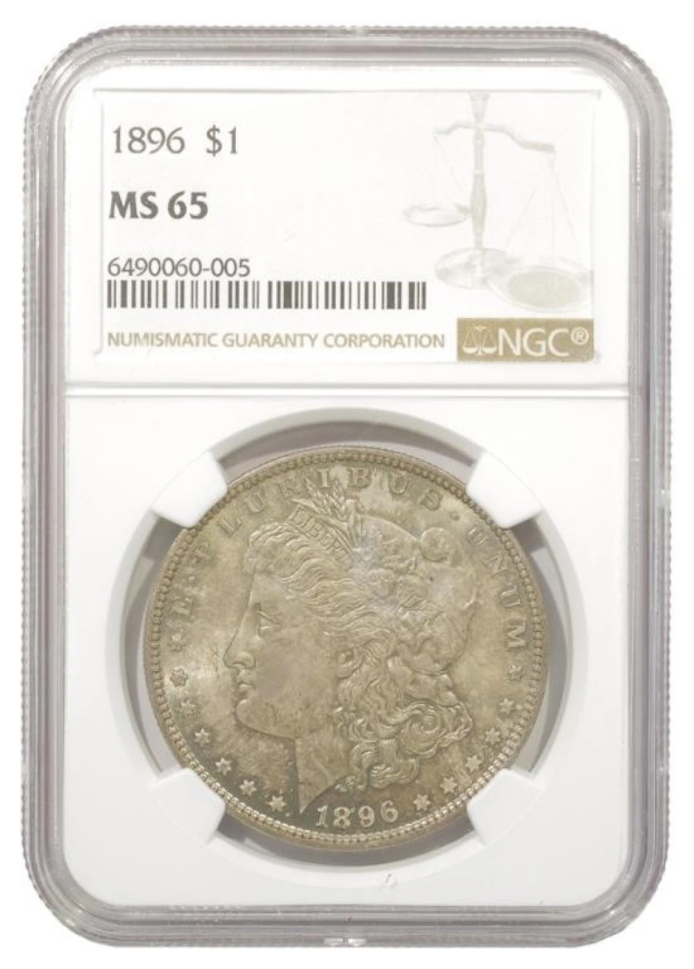 Toned Gem Unc 1896 Morgan Dollar