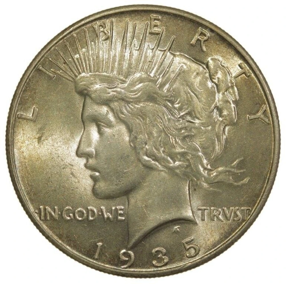 Toned Unc 1935 Peace Dollar