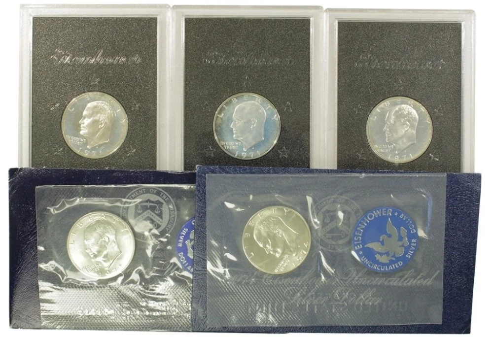 Group of Silver Eisenhower Dollars