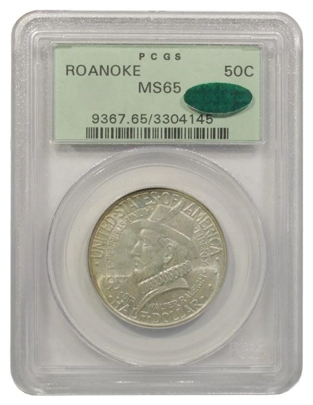 Gem Uncirculated 1937 Roanoke Half Dollar