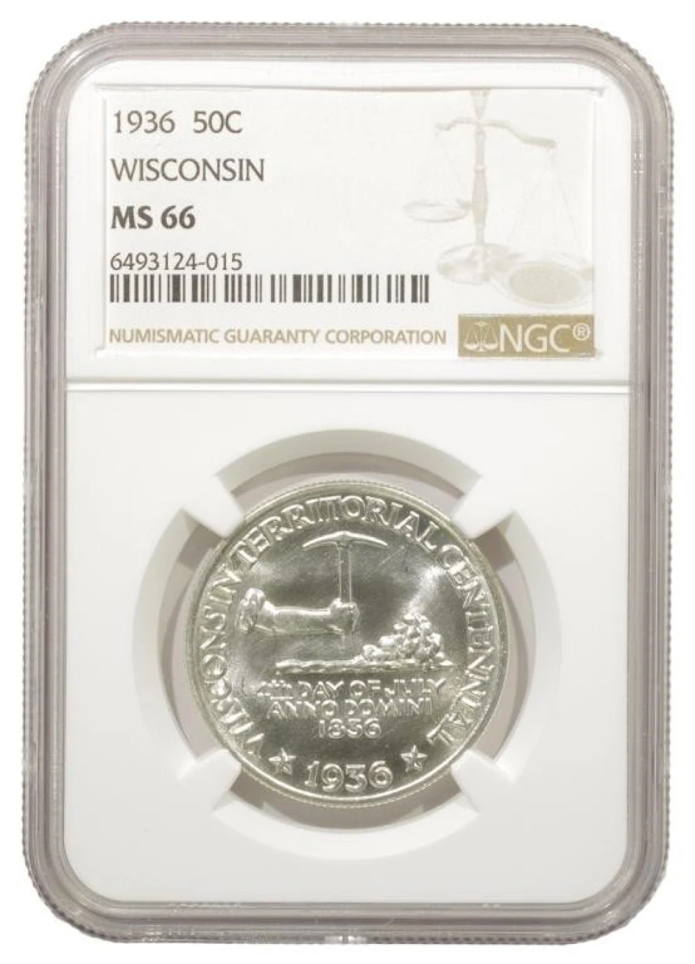 Solid Gem Unc 1936 Wisconsin Half Dollar