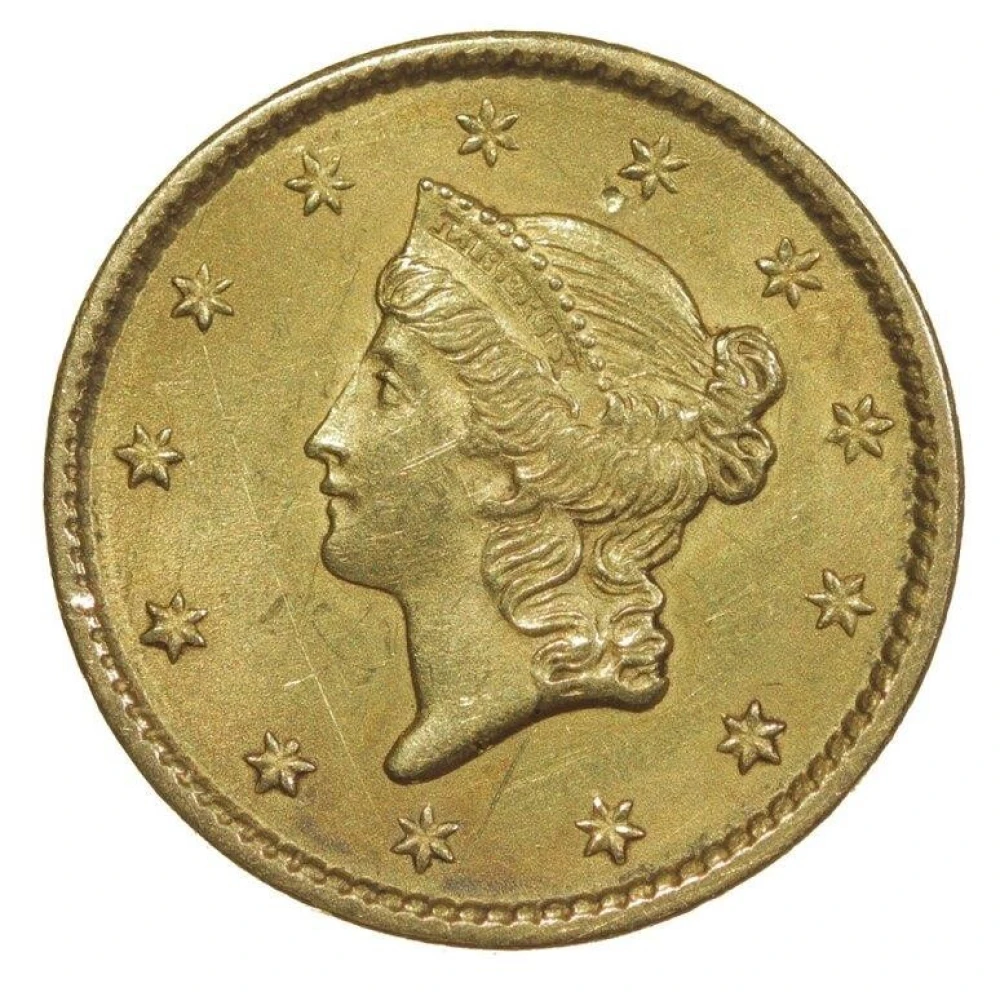 Unc Details 1850 Gold $1