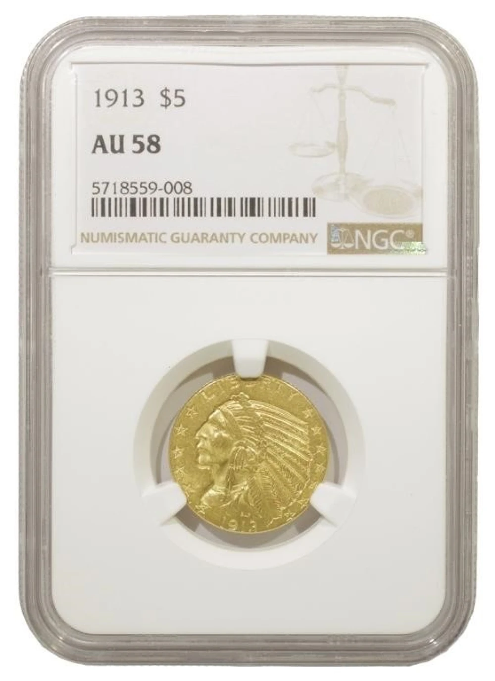 Very Choice AU 1913 Gold Half Eagle