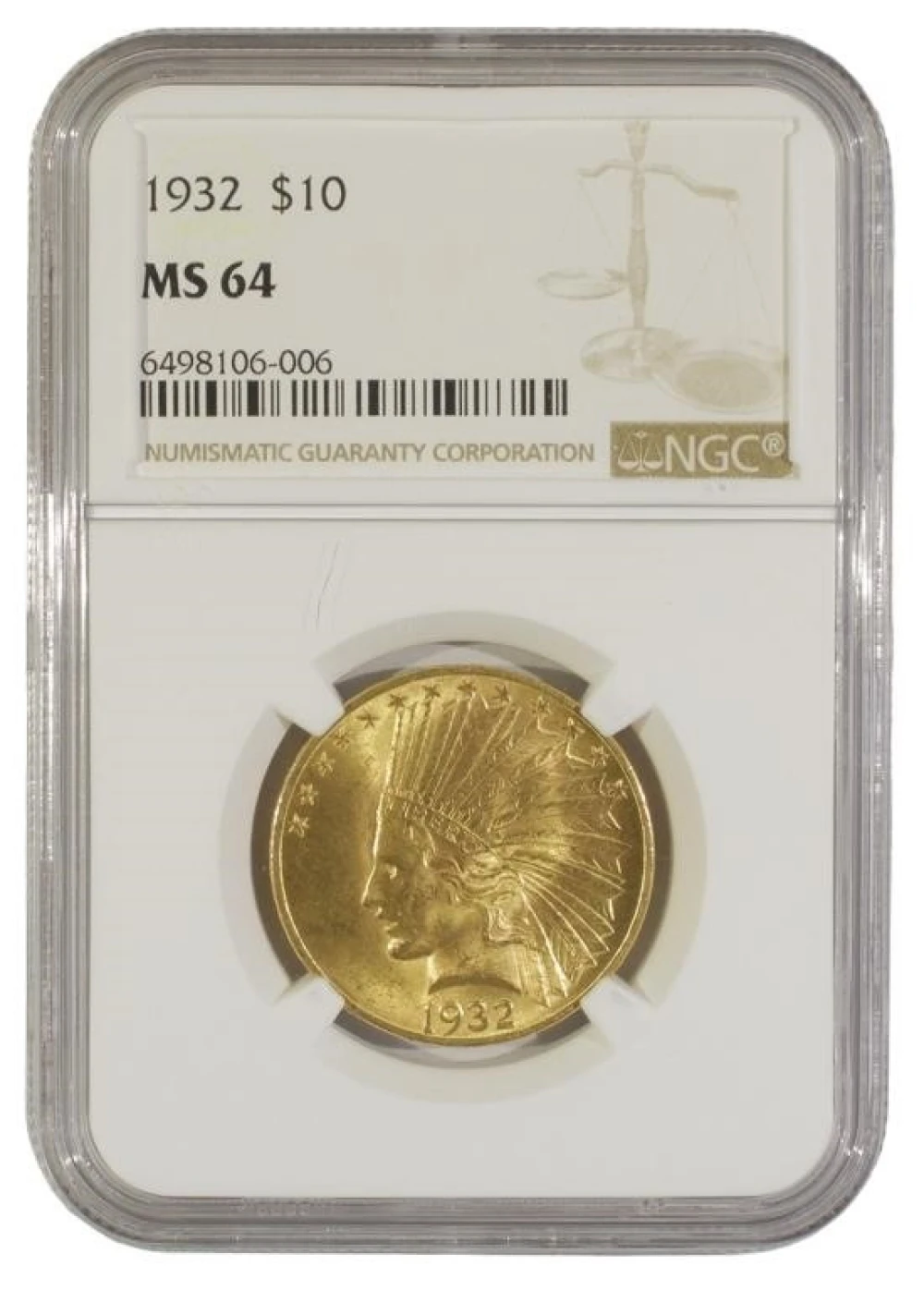 Near Gem 1932 $10 Gold Indian