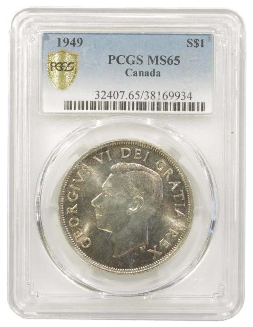 Canada. Toned Gem Unc 1949 Silver $1
