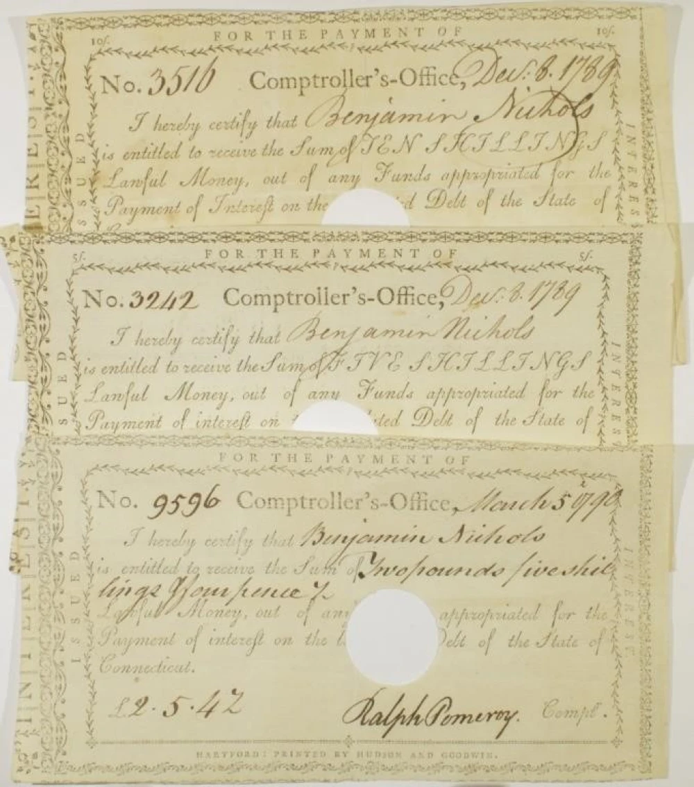 Three Connecticut Payment Vouchers