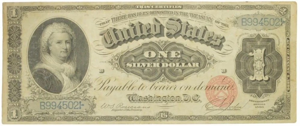 VF Series 1886 Martha Washington $1 Note