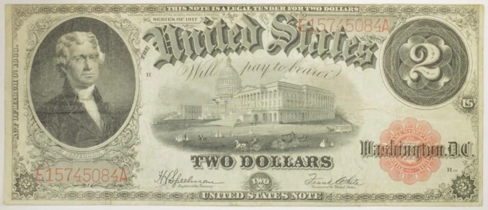 VF Series 1917 United States Note $2