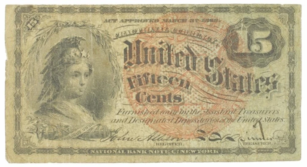 Fine 15-Cents Fractional Currency
