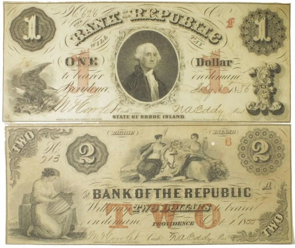Rhode Island. Providence. 1850s Denomination Duo