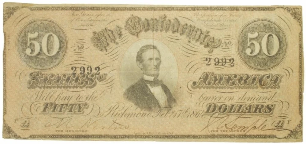 Confederate States. February 17, 1864 $50