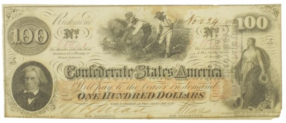 Confederate States. Choice VF $100