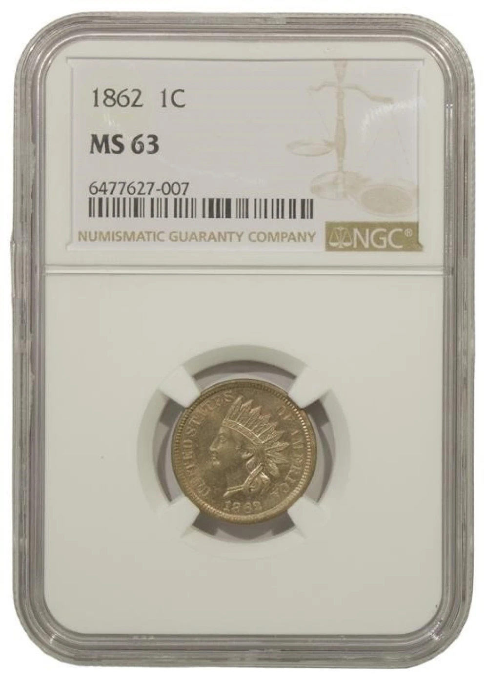 Choice Unc 1862 Cent