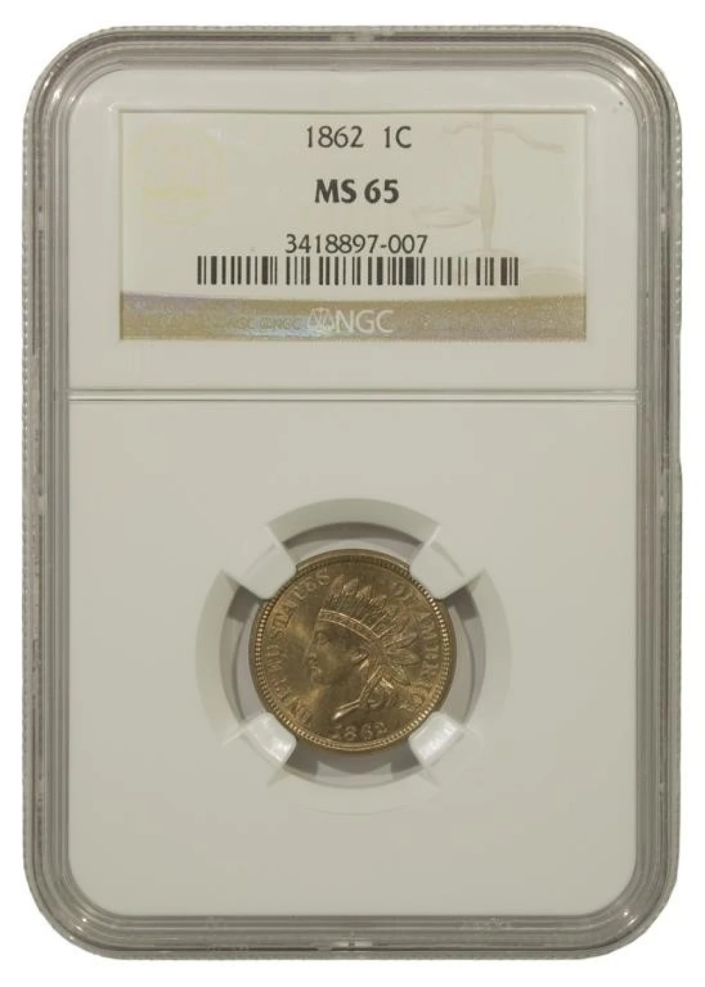Gem Unc 1862 Cent