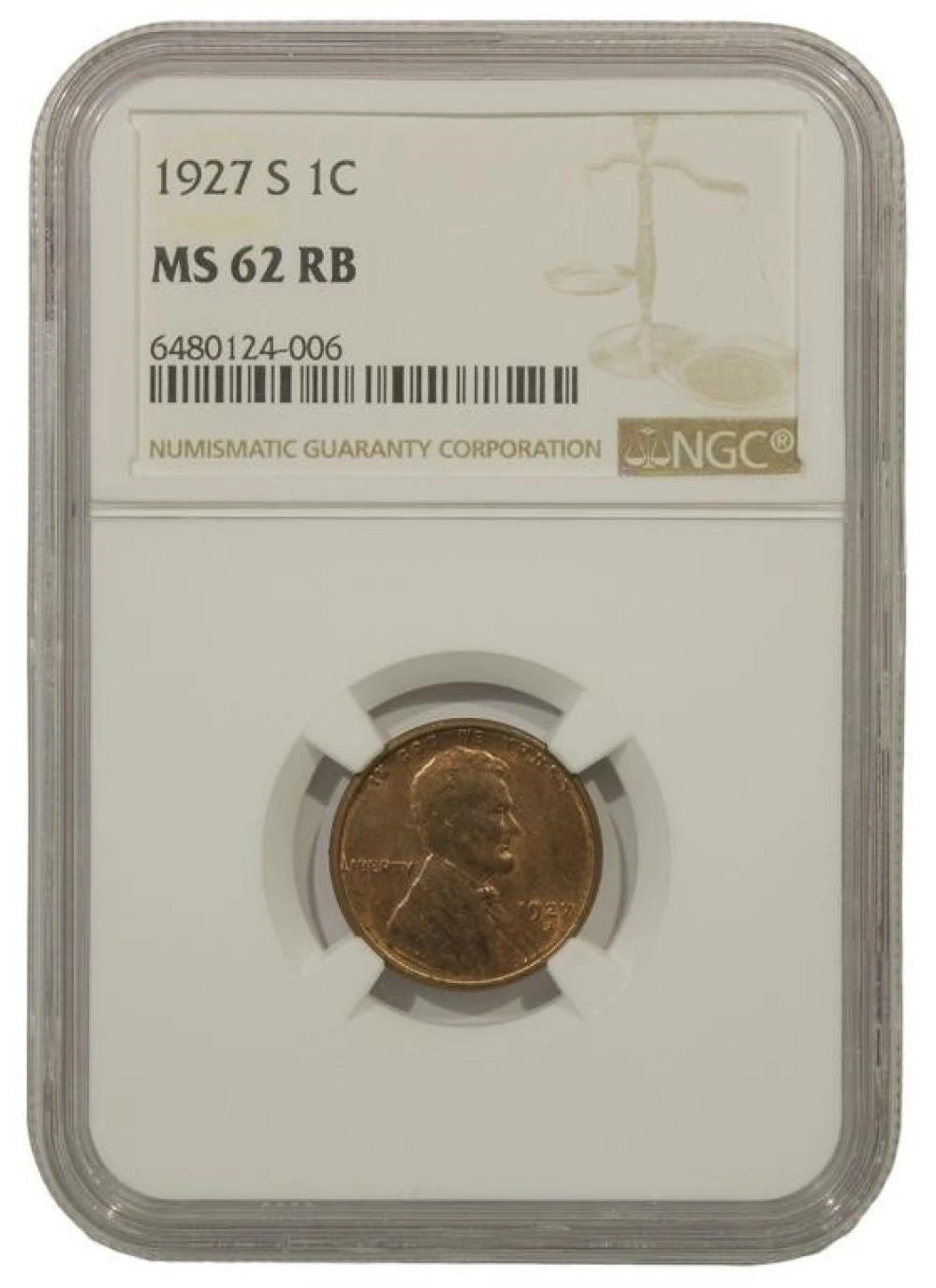 Select RB Unc 1927-S Cent