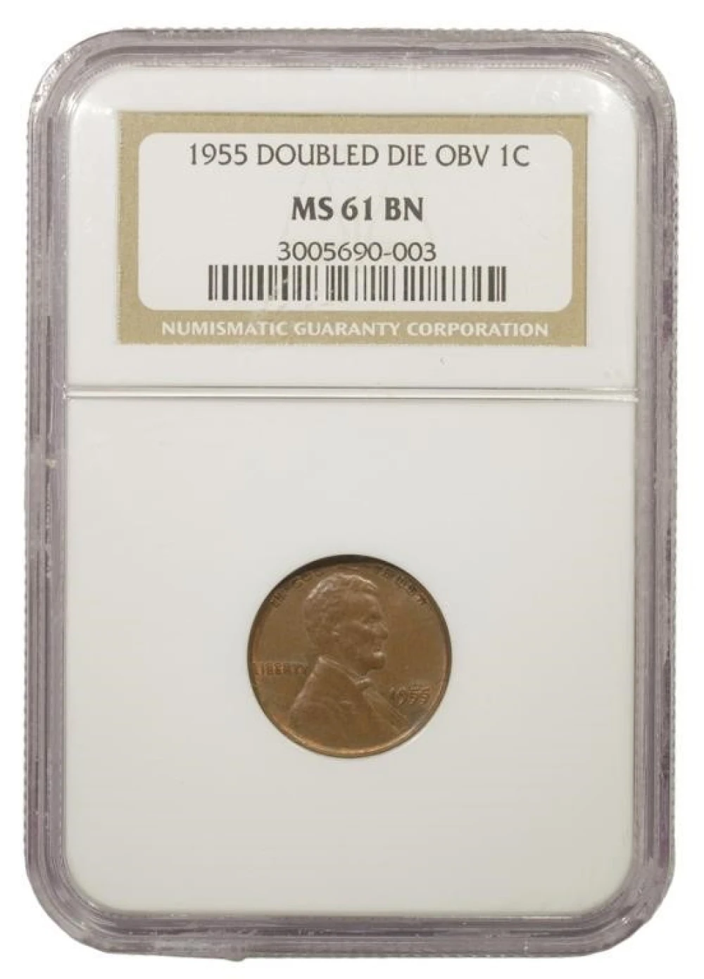Select BN Unc 1955 Doubled Die Obverse Cent