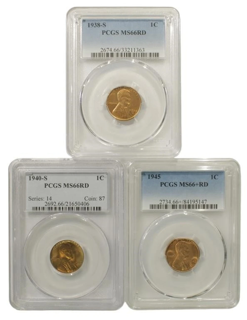 Superb Gem RD Lincoln Cent Trio