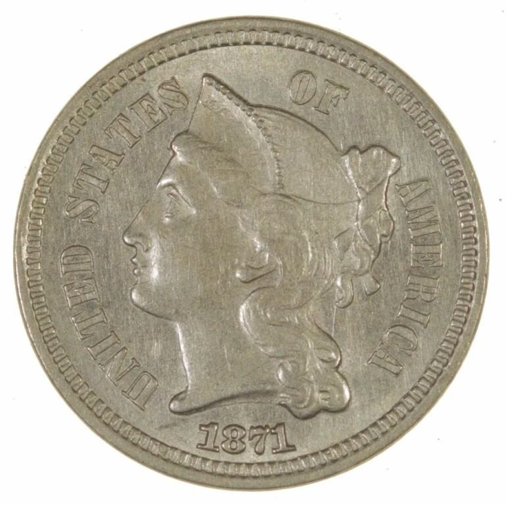 Scarce 1871 Nickel Three-Cents