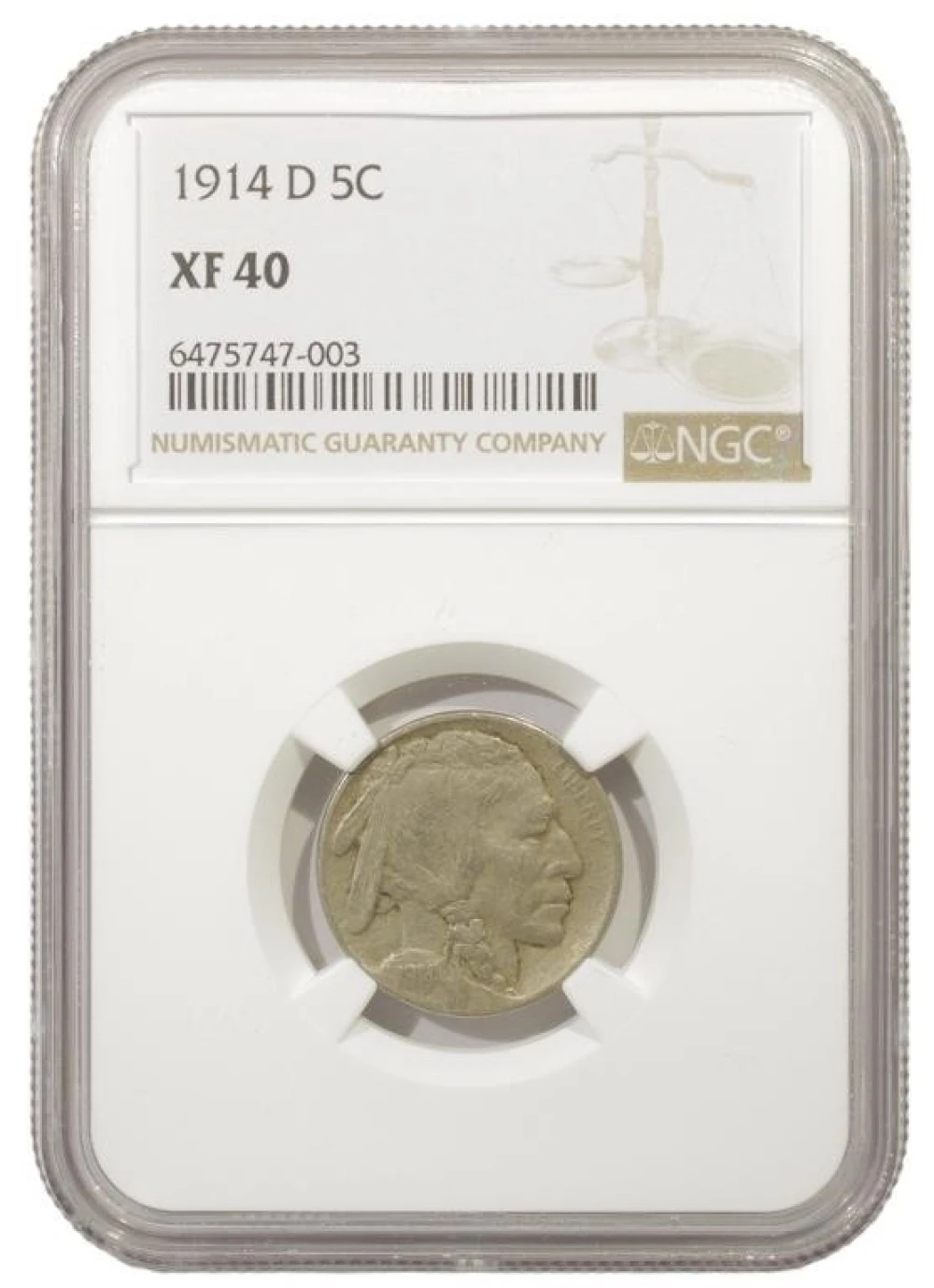 EF 1914-D Buffalo Nickel