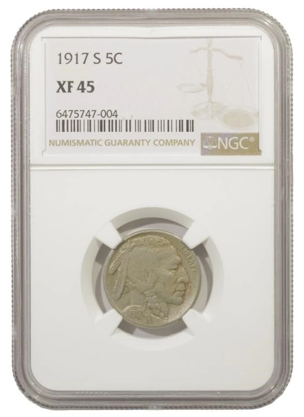 Choice EF 1917-S Buffalo Nickel