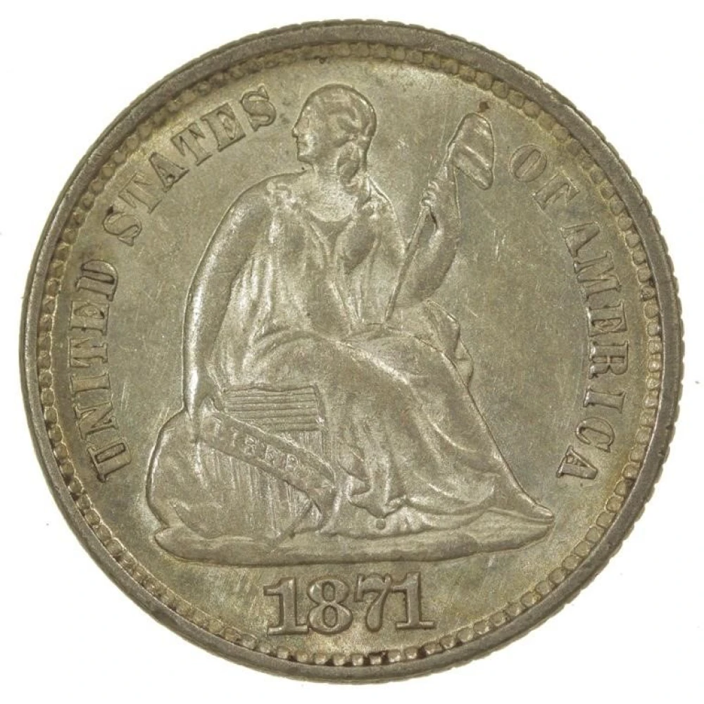 Select Unc 1871 Half Dime