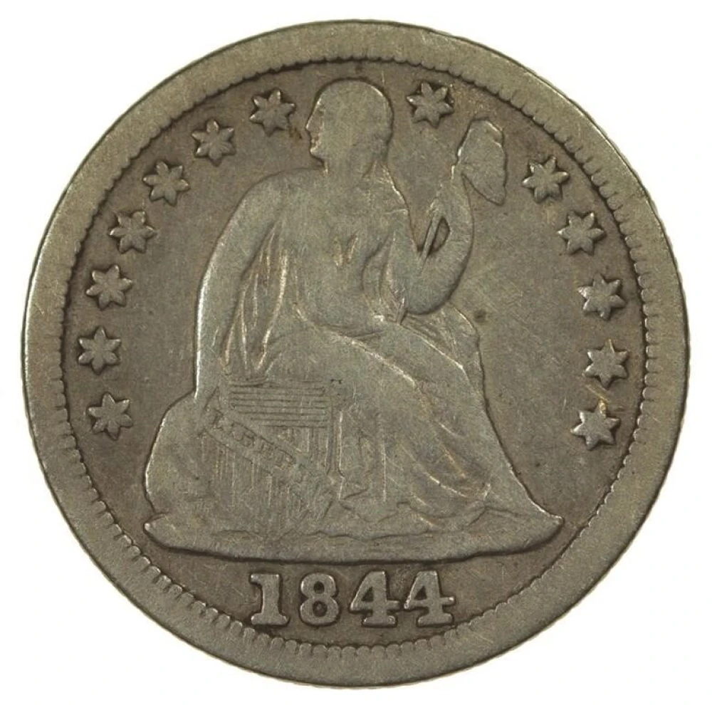 Choice Fine 1844 Orphan Annie Dime