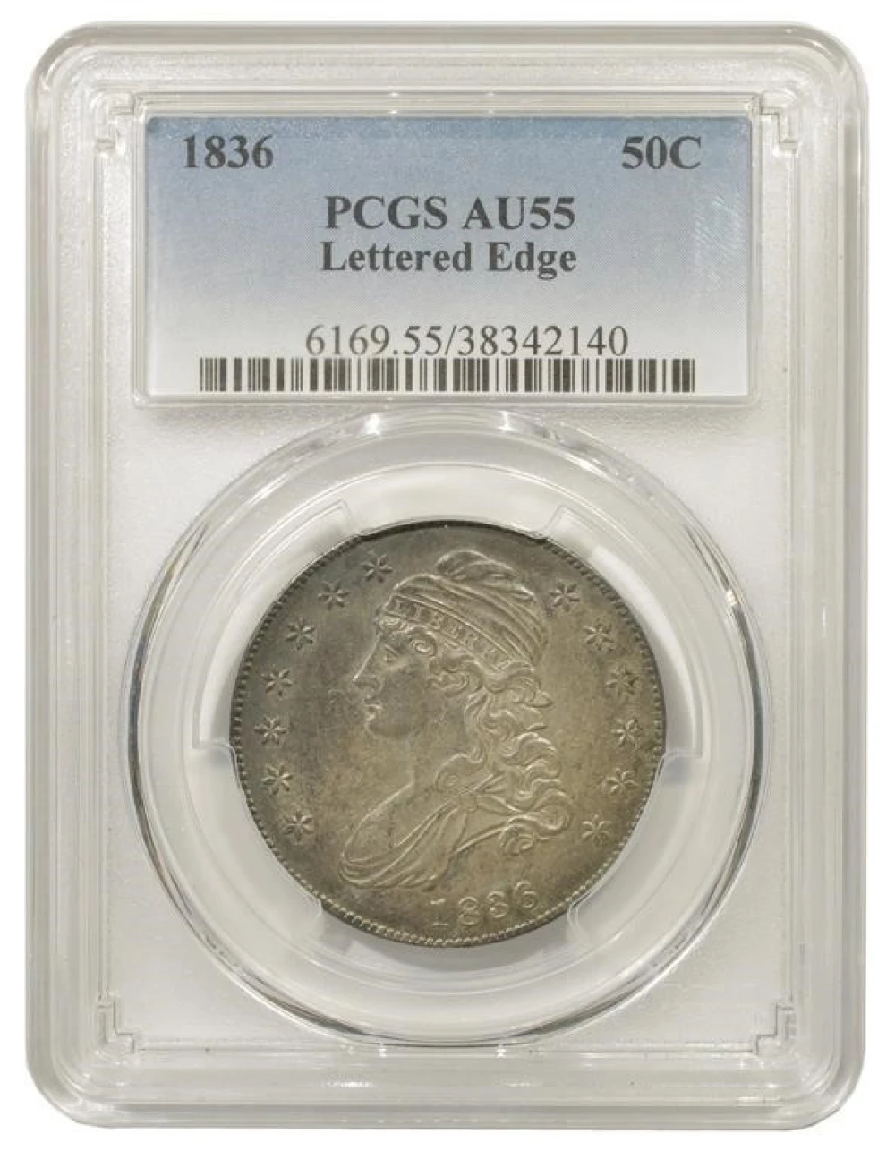 Choice AU 1836 Capped Bust Half Dollar