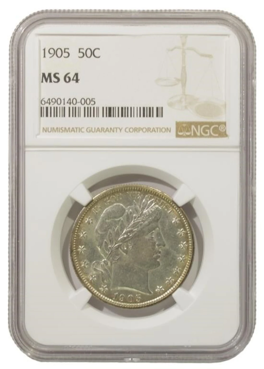 Very Choice Mint State 1905 Half Dollar