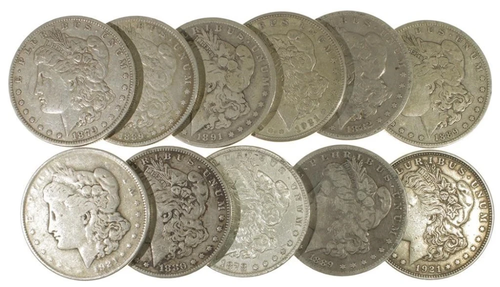 11 Mixed Morgan Dollars